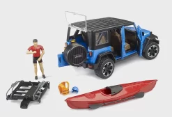 BRUDER 02529 - JEEP Wrangler Rubicon Unlimited Mit Kajak Und Figur -Spielwarenladen Bruder 02529 Jeep Wrangler Rubicon Kajak Figur