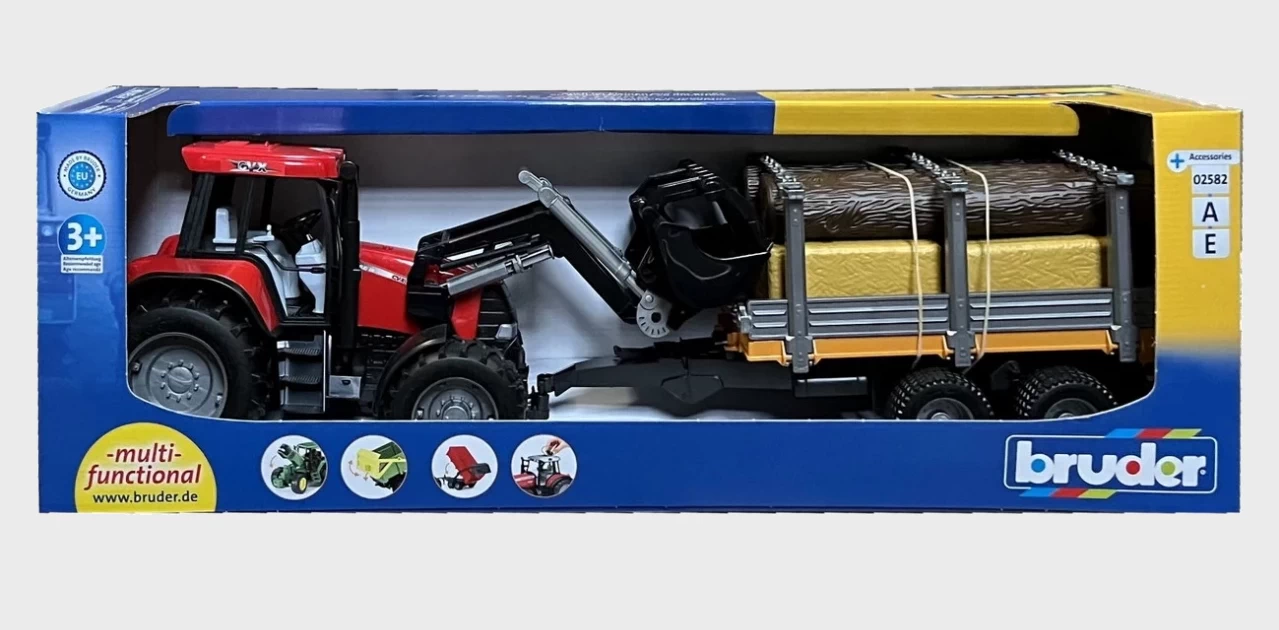 BRUDER 00954 - Case CVX 170 Mit Frontlader Und Holzanhänger 1 BRUDER 00954 - Case CVX 170 Mit Frontlader Und Holzanhänger