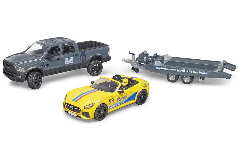 BRUDER 02504 - RAM 2500 Power Wagon Mit Roadster Bruder Racing Team 2 BRUDER 02504 - RAM 2500 Power Wagon Mit Roadster Bruder Racing Team – Bild 2