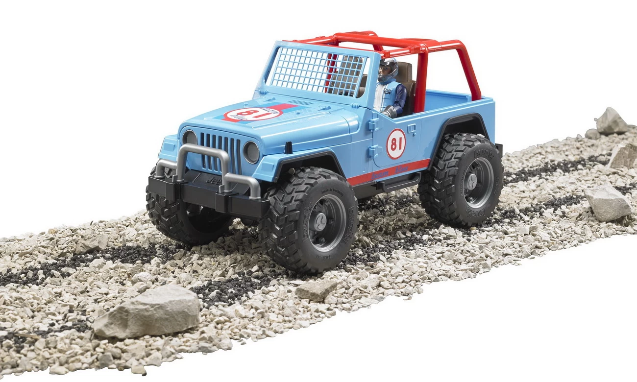 BRUDER 02541 - Jeep Cross Country Racer Blau Mit Rennfahrer 1 BRUDER 02541 - Jeep Cross Country Racer Blau Mit Rennfahrer