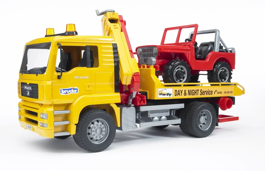 BRUDER 02750 - MAN TGA Abschlepp-LKW Mit Geländewagen 1 BRUDER 02750 - MAN TGA Abschlepp-LKW Mit Geländewagen