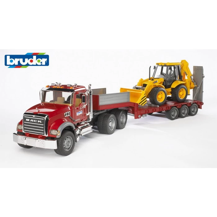 BRUDER 02813 - MACK Granite LKW Tieflader Set 1 BRUDER 02813 - MACK Granite LKW Tieflader Set