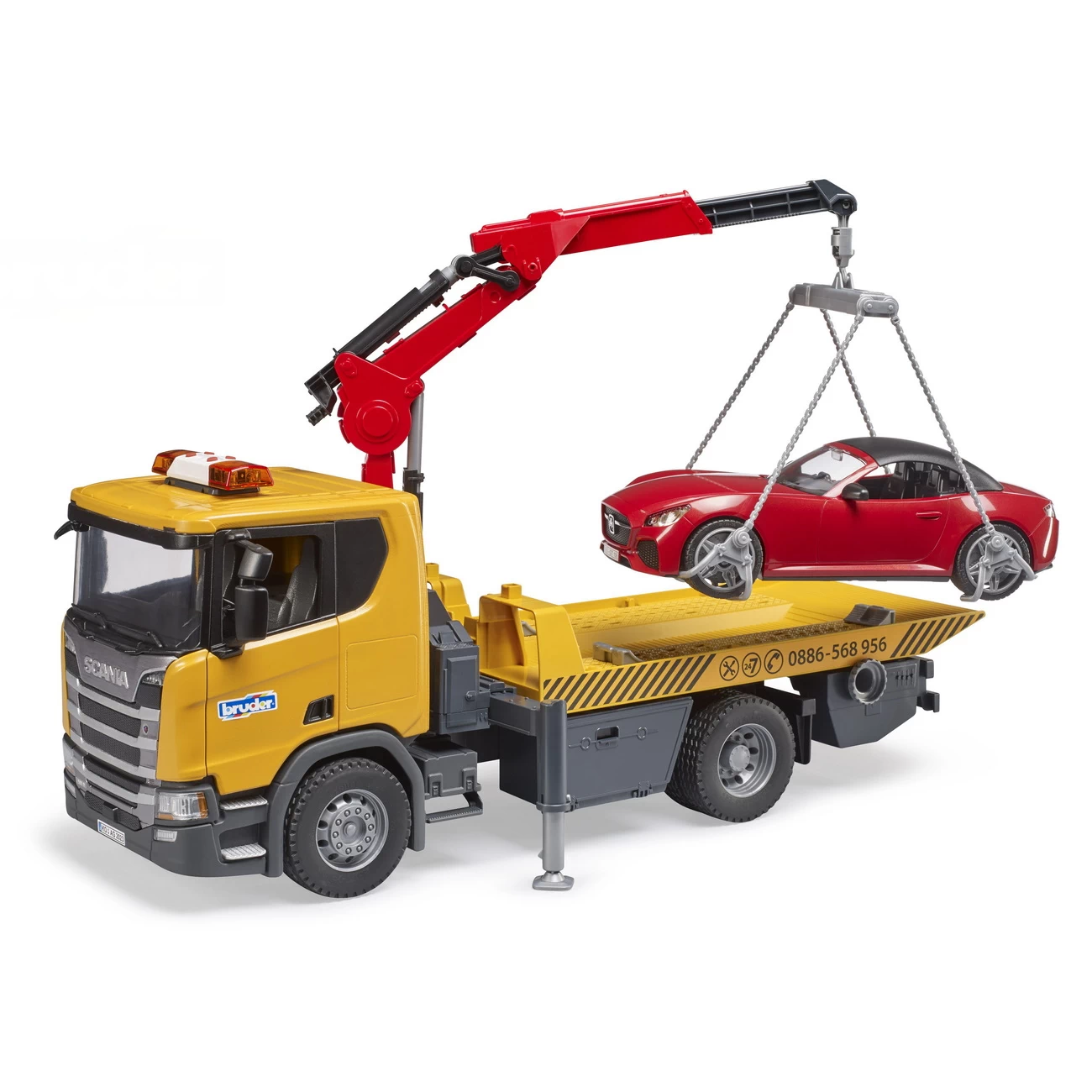 BRUDER 03552 - Scania Super 560 R Abschlepp-LKW & Roadster 1 BRUDER 03552 - Scania Super 560 R Abschlepp-LKW & Roadster