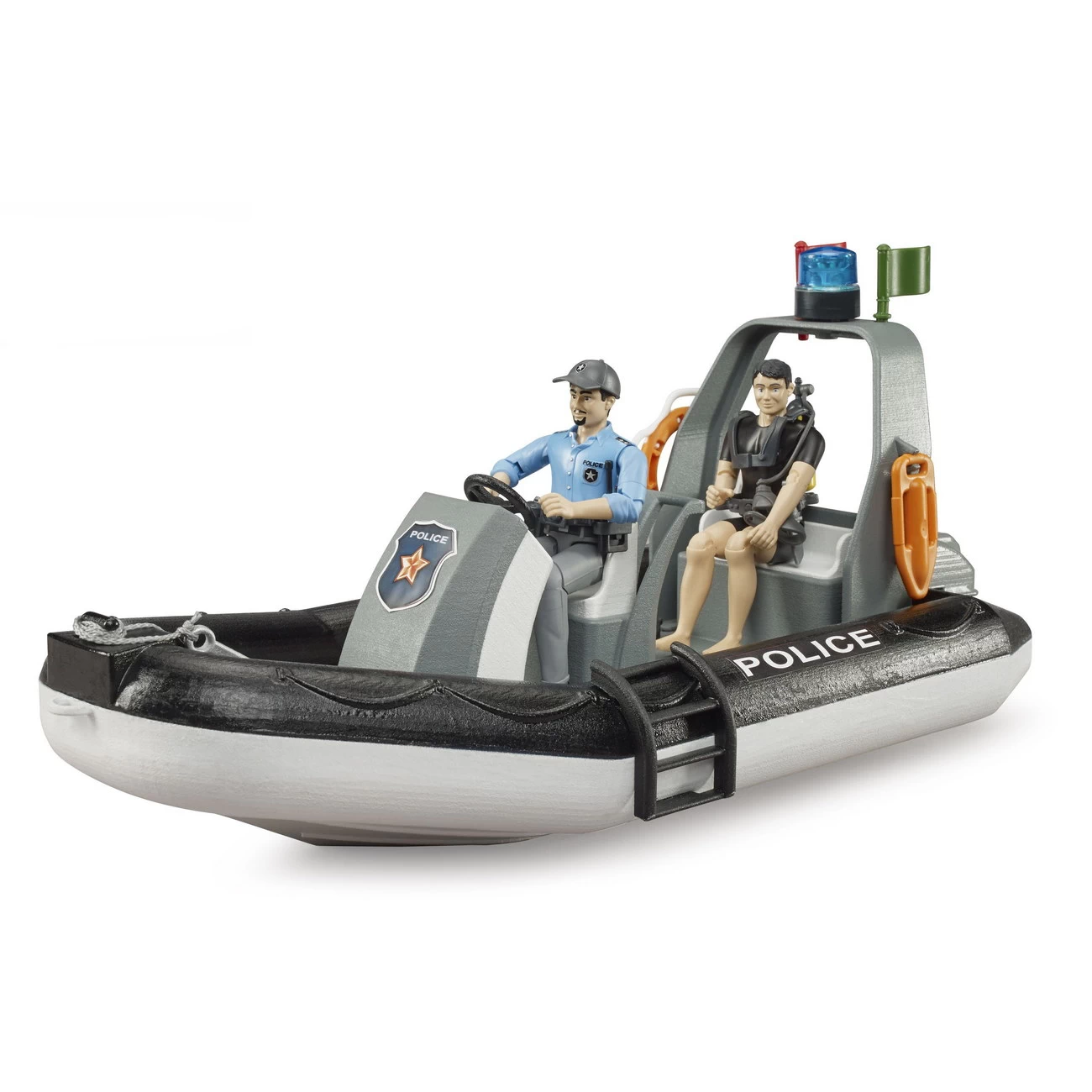 Bworld 62733 - Polizei Schlauchboot Mit Figuren (Bruder) 1 Bworld 62733 - Polizei Schlauchboot Mit Figuren (Bruder)
