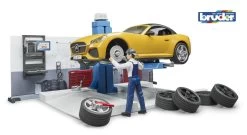 Bworld 62110 - PKW-Werkstatt Mit Figur (Bruder) -Spielwarenladen bworld 62110 pkw werkstatt mit figur bruder