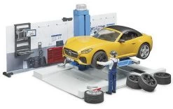 Bworld 62110 - PKW-Werkstatt Mit Figur (Bruder) -Spielwarenladen bworld 62110 pkw werkstatt mit roadster bruder