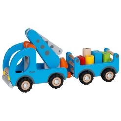 Kranwagen Mit Anhänger (goki 55875) -Spielwarenladen goki 55875 kranwagen
