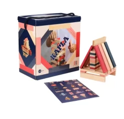 Kapla 120er Box - Dunkelblau Rosa Rot