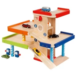 Parkhaus Aus Holz (goki 53821) -Spielwarenladen parkhaus goki 53821